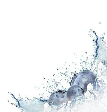 Blueberries splash Stock Photos