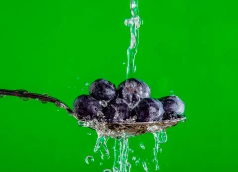 Blueberries on a Spoon Stock Photos