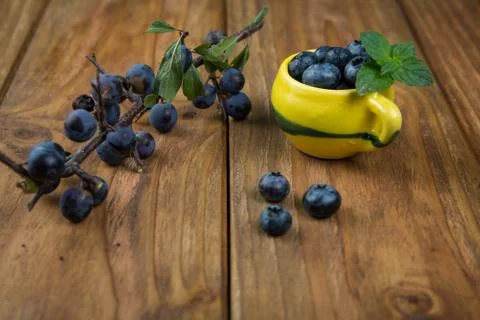 Blueberries on table Stock Photos