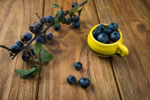 Blueberries on table Stock Photos