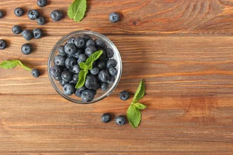 Blueberries on the table top view. Stock-Fotos