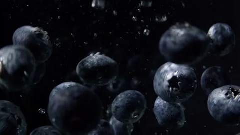 Blueberries under water Video stock 234177301