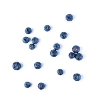Blueberries on a white background. Flat lay. Stock Photos