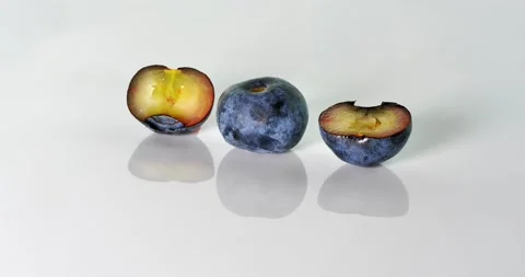 Blueberries on a white background turn clockwise Stock Footage 162849576