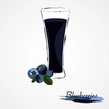 Blueberriy juice Stock Illustration