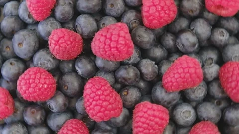 Blueberry and Strawberry, Raspberry, rotating backdrop. Video stock 201854798
