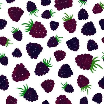 Blueberry Background Painted Pattern Stock Illustration