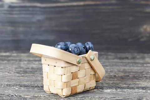 Blueberry basket Stock Photos