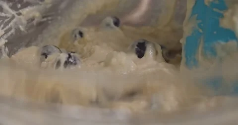 Blueberry batter scoop Stock Footage 149944955