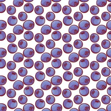 Blueberry berries seamless pattern. Vector background fruits for design label of Stock Illustration