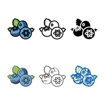 Blueberry berry color icon vector diversity Stock Illustration