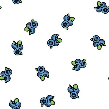 Blueberry berry vector seamless pattern Illustrazione stock