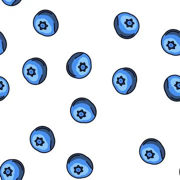 Blueberry berry vector seamless pattern Stockillustratie