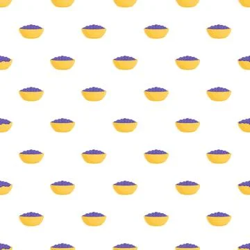 Blueberry bowls creating a seamless pattern background Illustrazione stock