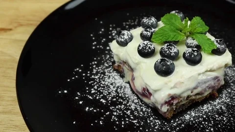 Blueberry cake pan Stock Footage 78145586