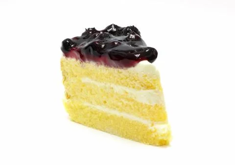 Blueberry cake on white background Stock Photos