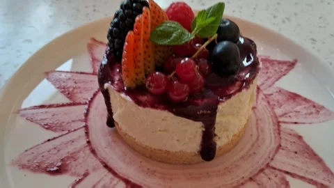 Blueberry Cheesecake Stock Footage 276722200