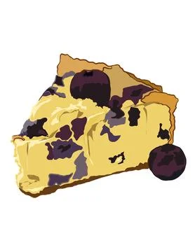 Blueberry cheesecake Stock Illustration
