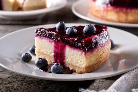 Blueberry Cheesecake Stock Photos