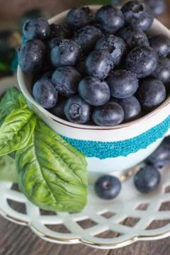 Blueberry in the cup Stock Photos