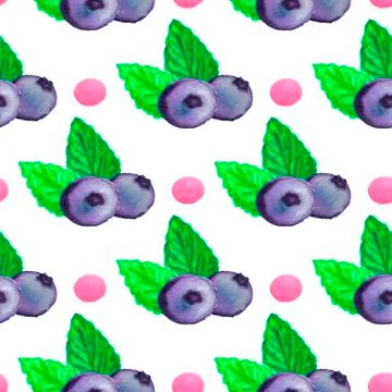 With blueberry cupcake pattern. Nice dessert print Stock Illustration