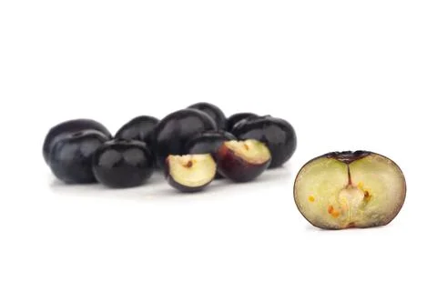 Blueberry cut slice half on a white background Stock Photos