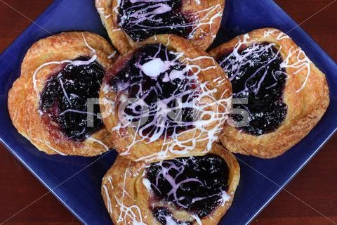 Blueberry danish Stock Photos