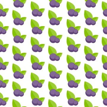 Blueberry Flat Seamless Pattern Background Icon Illustrat Stock Illustration