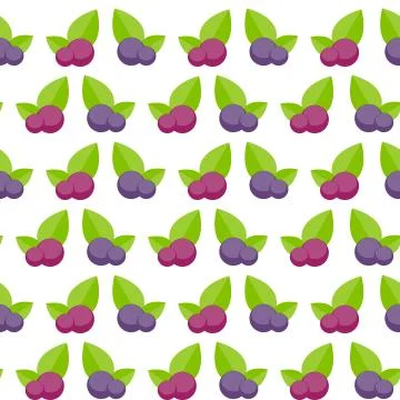 Blueberry Flat Seamless Pattern Background Icon Illustrat Stock Illustration