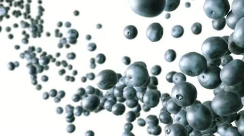 Blueberry flow with slow motion over white. Alpha matte Stock Footage 21894778
