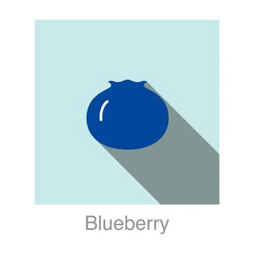 Blueberry fruit flat icon, vector illustration Stock Illustration