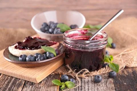 Blueberry jam Stock Photos