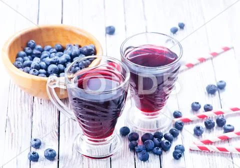 Blueberry juice Stock Photos