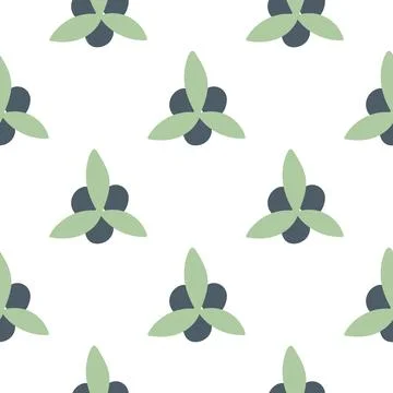 Blueberry with leaves simple seamless pattern Stock Illustration