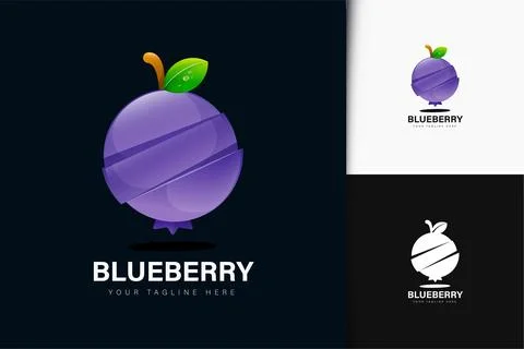 Blueberry logo design with gradient Stock Illustration