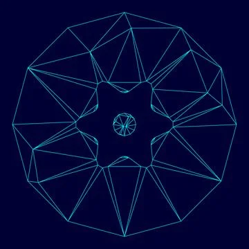 Blueberry low poly triangulation triangulated polygonal electric cyan blue vi Ilustración de archivo