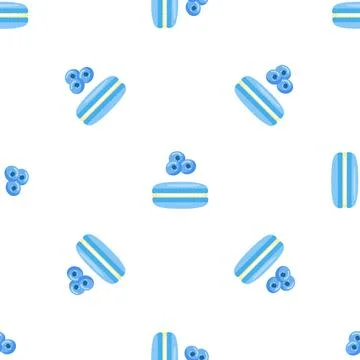 Blueberry macaroon pattern seamless vector Illustrazione stock