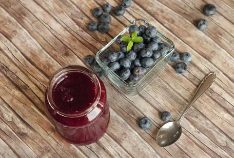 Blueberry marmelade Stock Photos