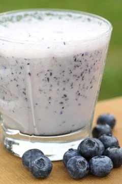 Blueberry milkshake Stock Photos