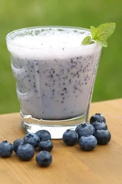 Blueberry milkshake Stock Photos