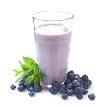 Blueberry Milkshake Stock Photos