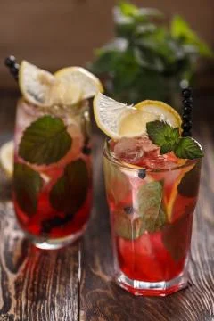 Blueberry mojitos Stock Photos