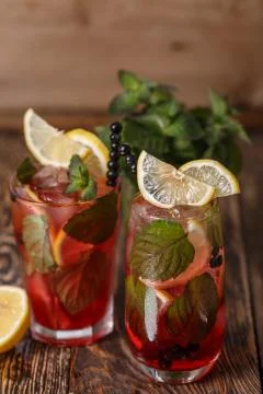 Blueberry mojitos Stock Photos