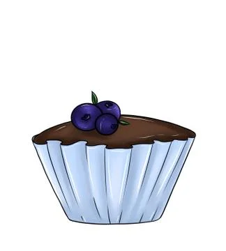 Blueberry muffin Stock Illustration
