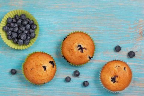 Blueberry muffins Stock Photos