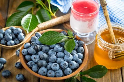 Blueberry on old background Stock Photos