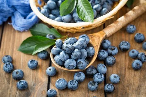 Blueberry on old background Stock Photos