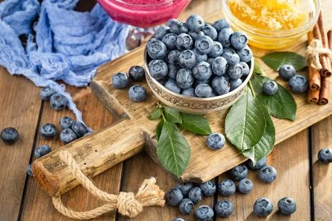 Blueberry on old background Stock Photos