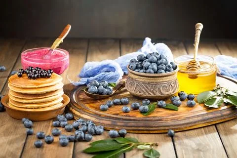 Blueberry on old background Stock Photos