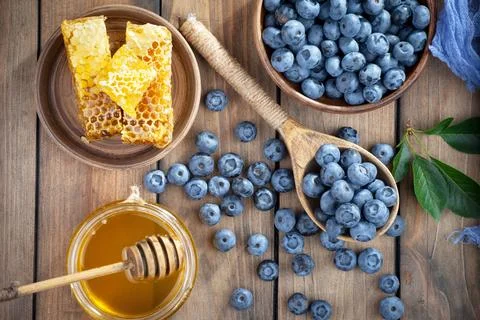 Blueberry on old background Stock Photos